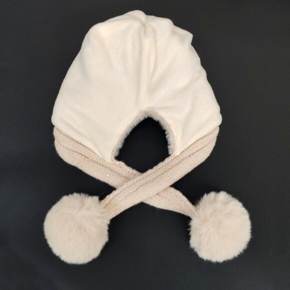 Women Creame Winter Sherpa Beanie Hats Knit Ear Flaps Peruvian Cover Ears main image 4